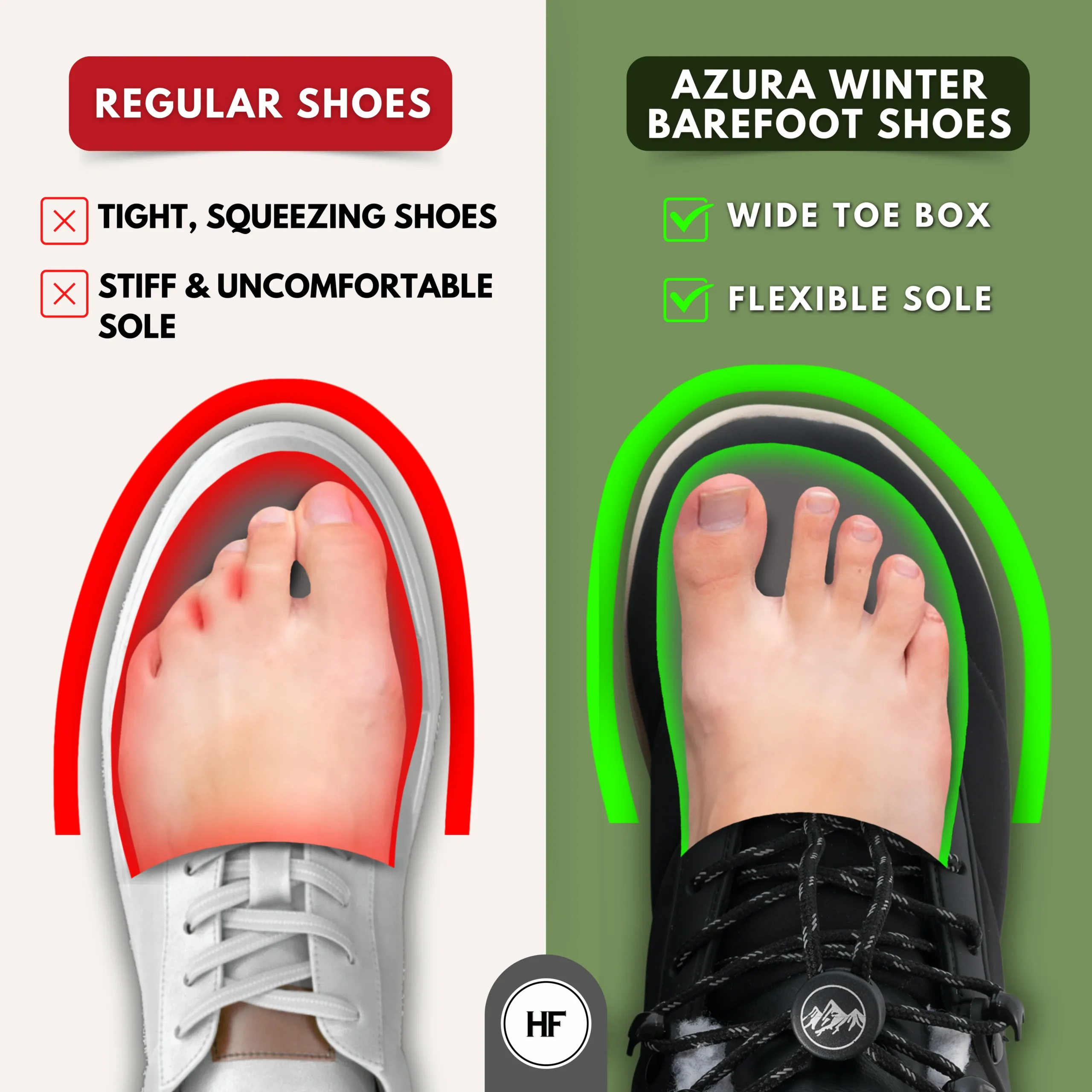 HF Azura – Ergonomic & Supportive Winter Barefoot Shoes (Unisex) - 图片 3